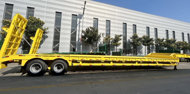 Dong Xu 2 Line 4 Axle 100 Ton Semi Low Bed Trailer for Sale in Ghana Tema