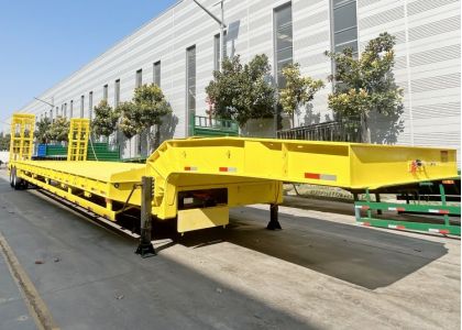 Dong Xu 2 Line 4 Axle 100 Ton Semi Low Bed Trailer is ready shipping to Ghana Tema